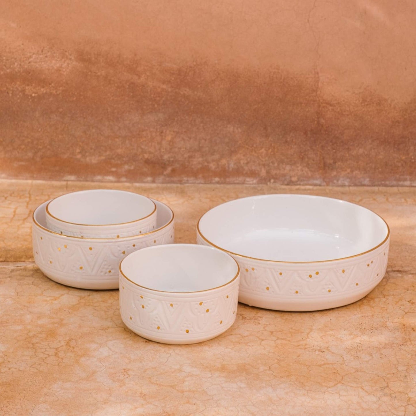 Straight Sided Gold Impression Ceramic Serving Plate