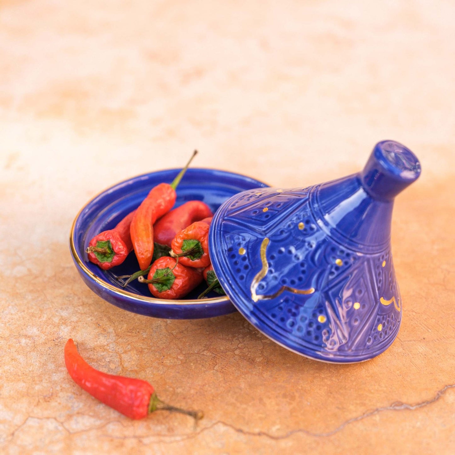 Small Tajine Impression Gold Ceramic