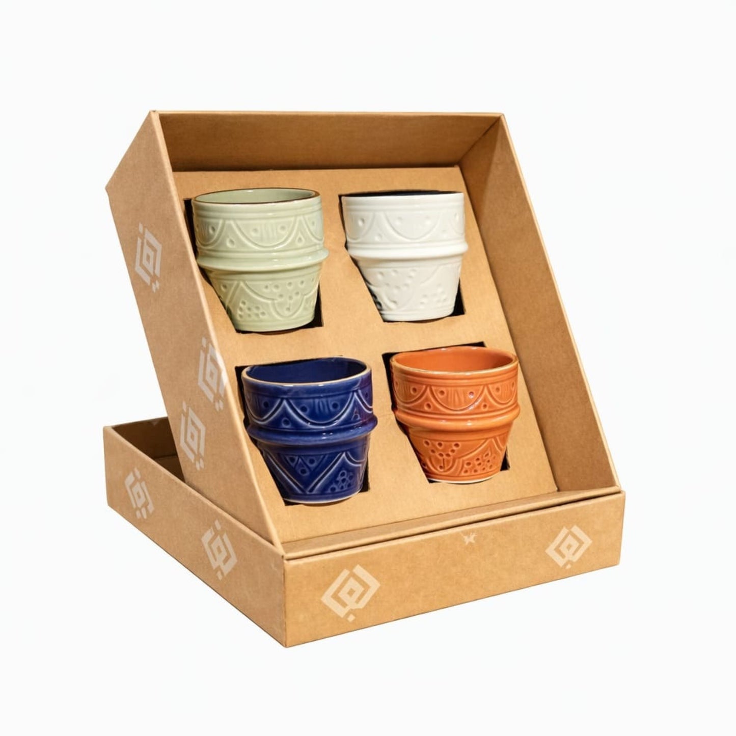 Set of 4 Color Coffee Cups Impression