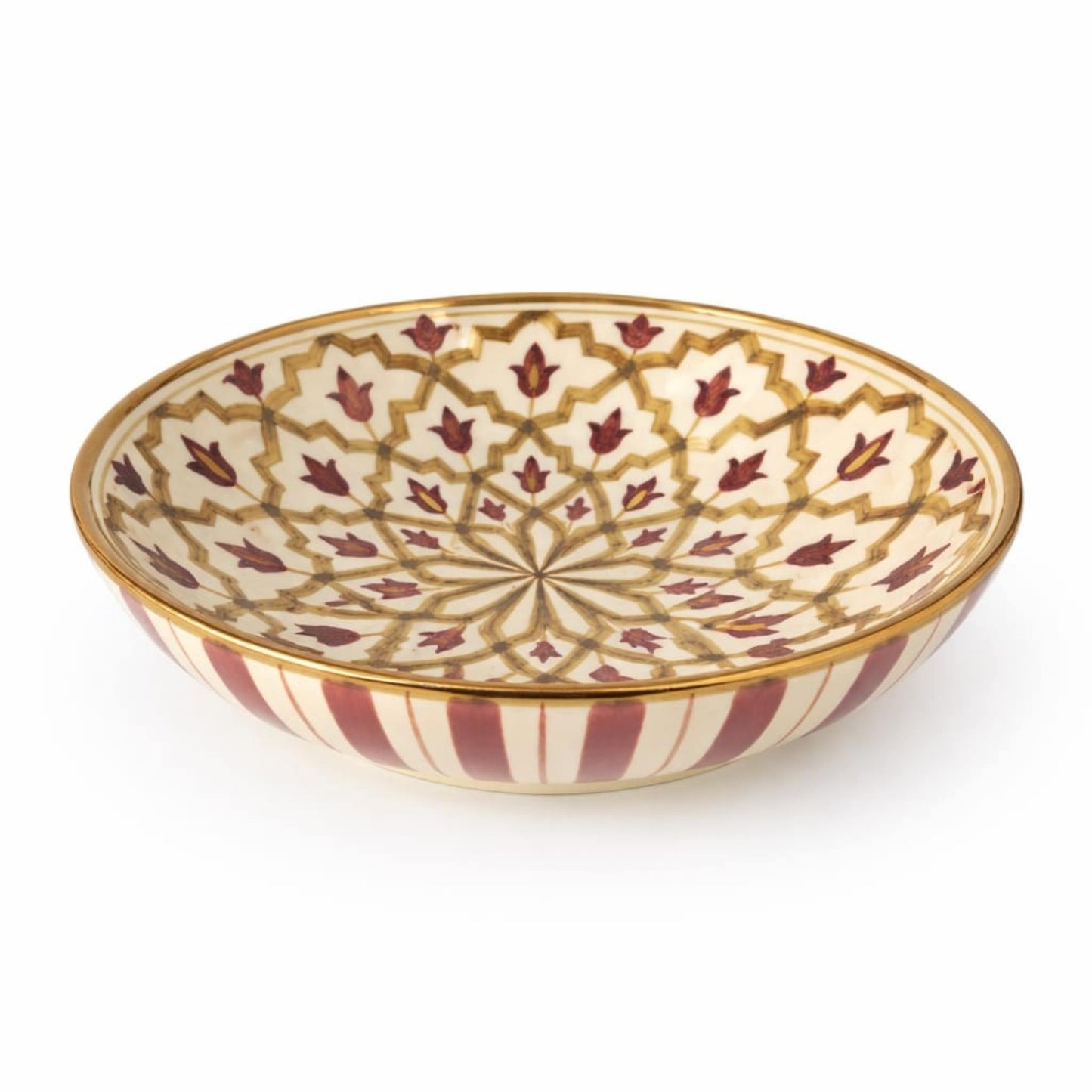 Medium Low Salad Bowl Mida Gold Ceramic