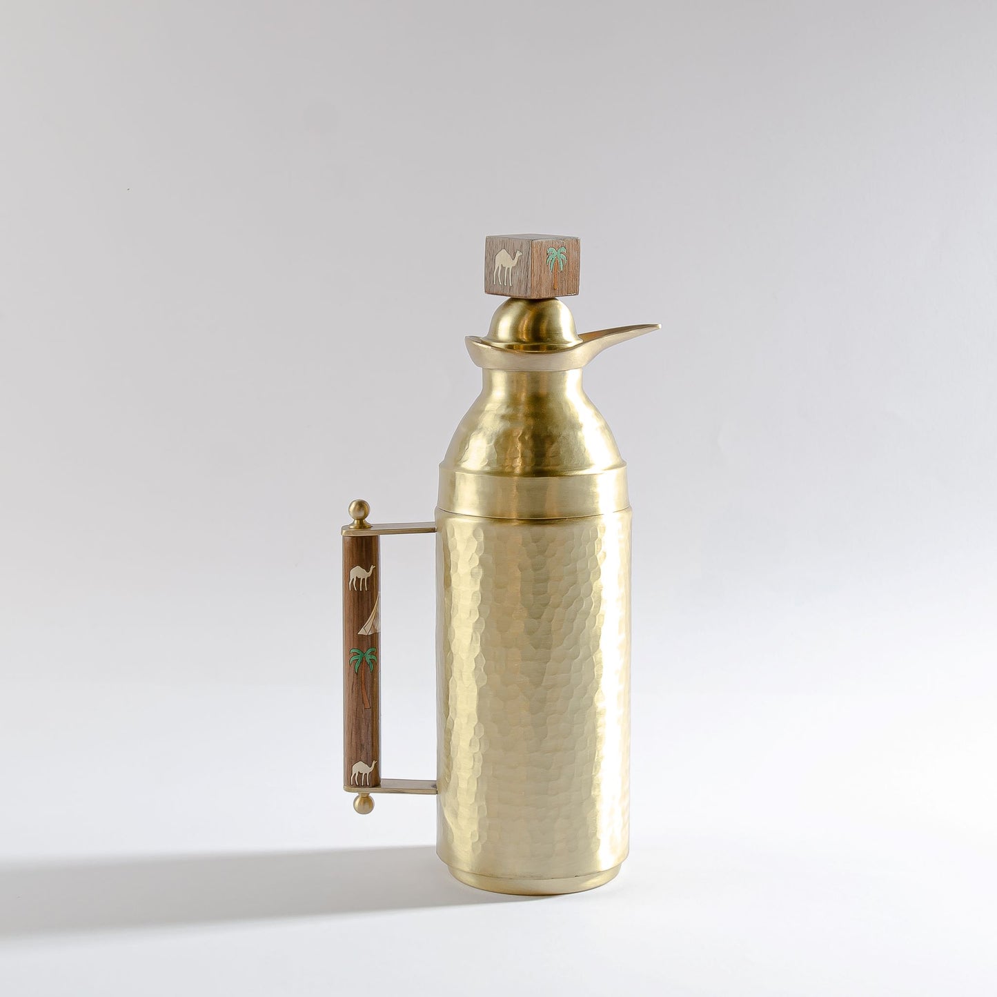 Hammered Gold Tea Thermos Camel & Palm Edition
