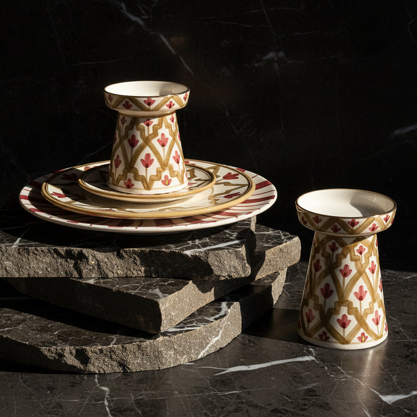 Large Plate Mida Gold Ceramic