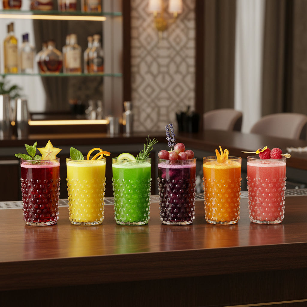 Hobnail Tumblers Underlay Black Smoke Set of 6