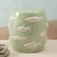Load image into Gallery viewer, Fishes Stool Green Design
