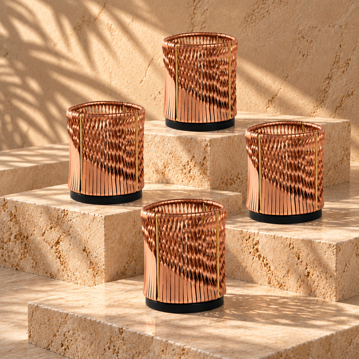 Tea Light Twist Weaving Copper