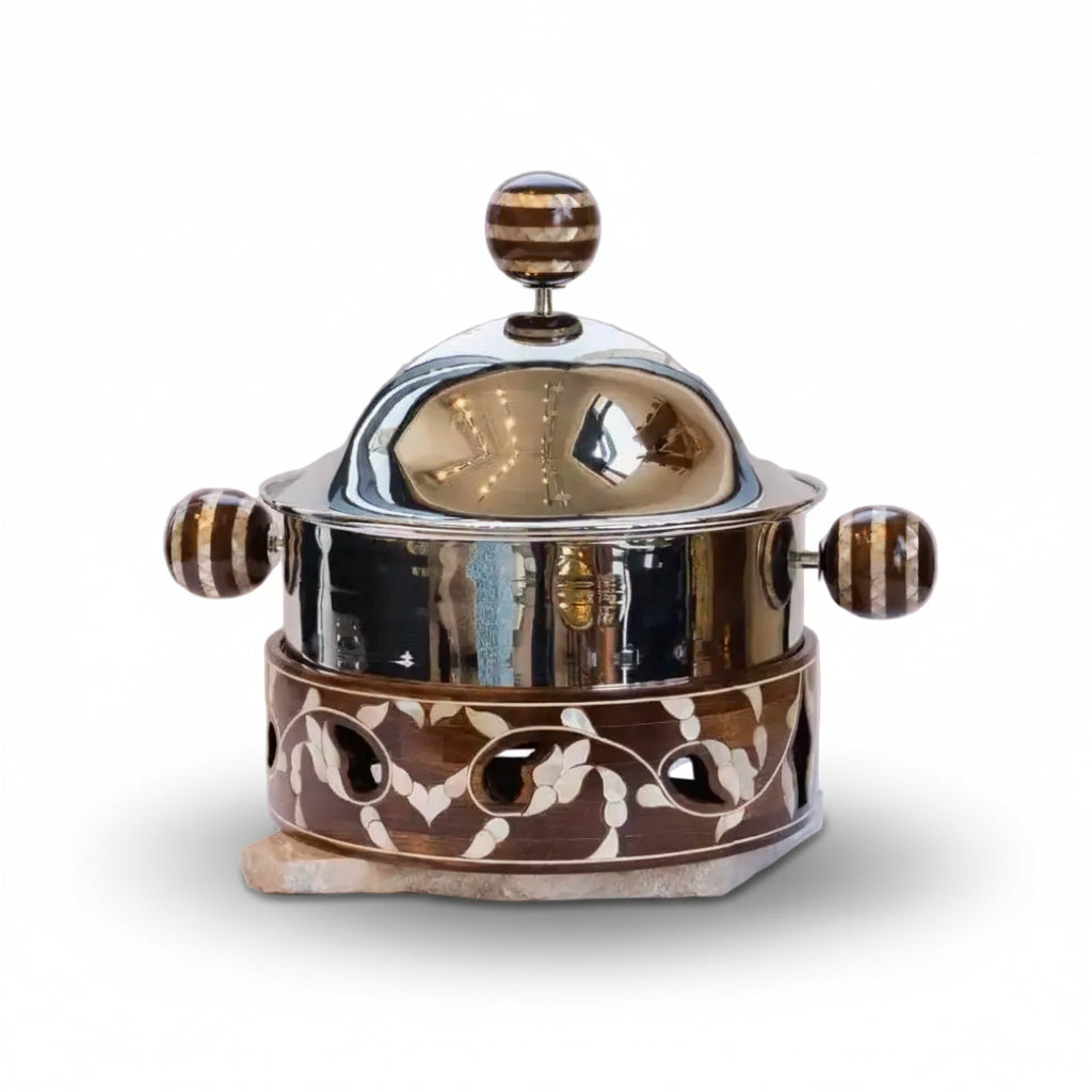 Silver Sakhan with Sadaf Engraved Base Abo Rami Sadaf