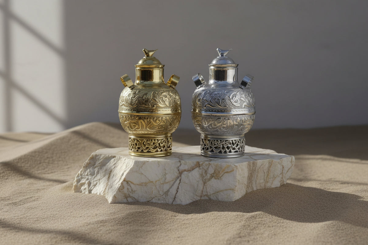Gold Brass Fuul Jar Maher Hassoun