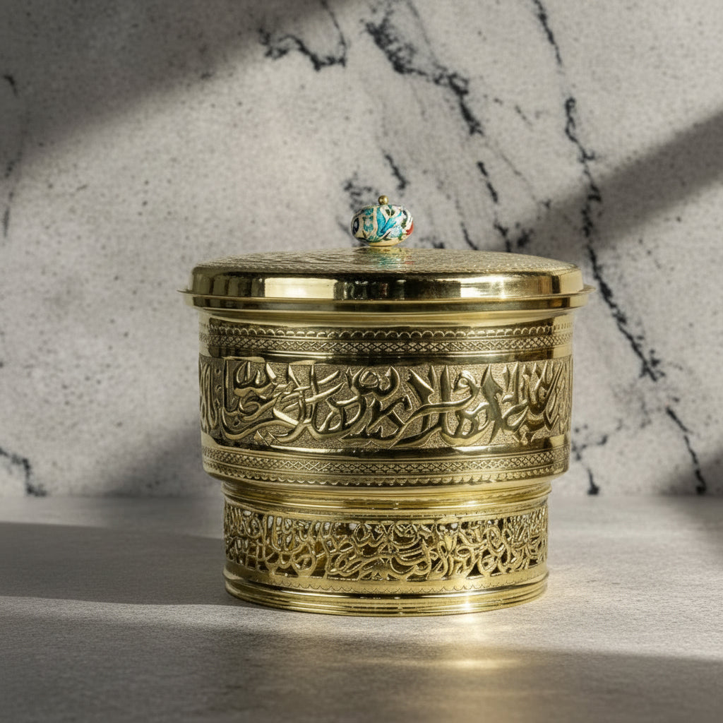 طقم سخان نحاس ذهبي ايشاني