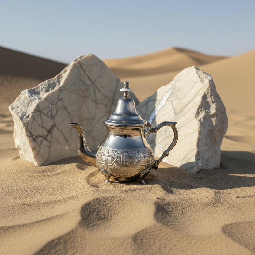 إبريق شاي مغربي فضي
