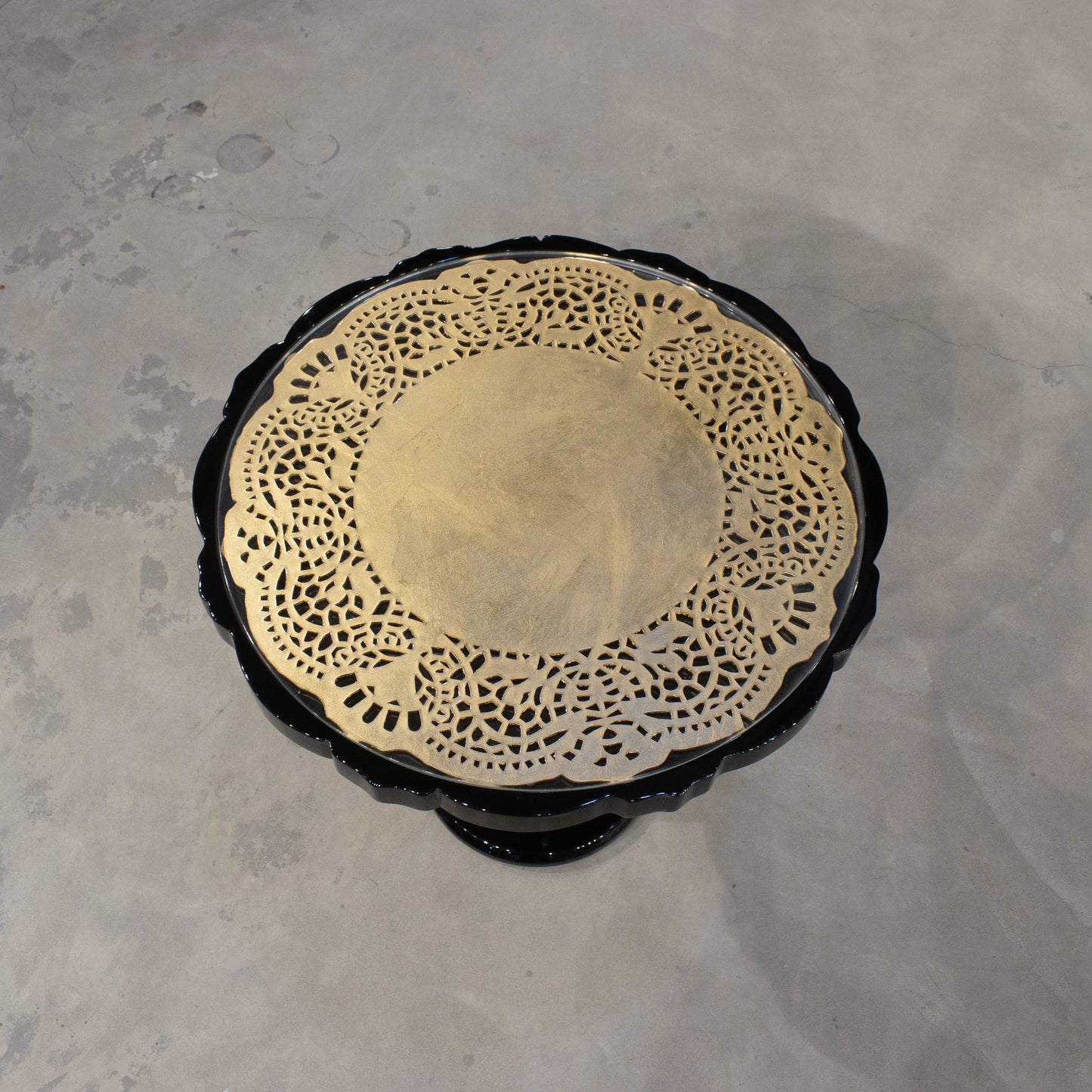 Golden Crochet Side Table