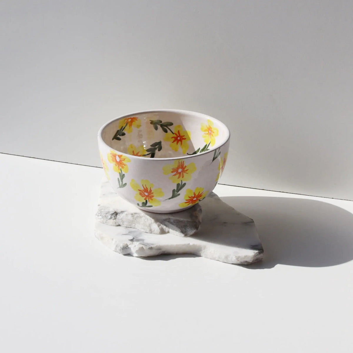 Yellow Flowers Salad Bowl Set of 4