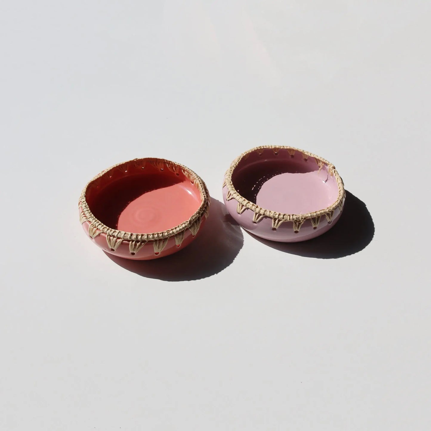Ramekin Raffia Big Coral Pink Chabi Chic