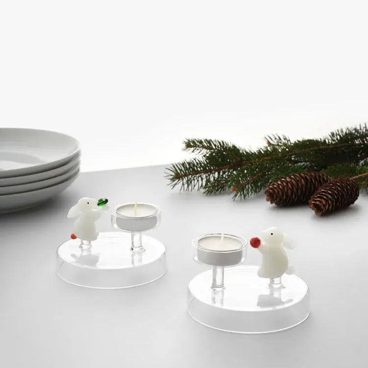Tealight White Rabbit with Berry - Pieces SA