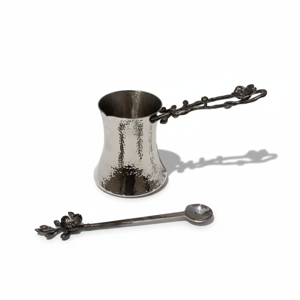Black Orchid Coffee Pot with Spoon - Pieces SA