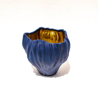 Load image into Gallery viewer, Vase Blue Gold Medium
