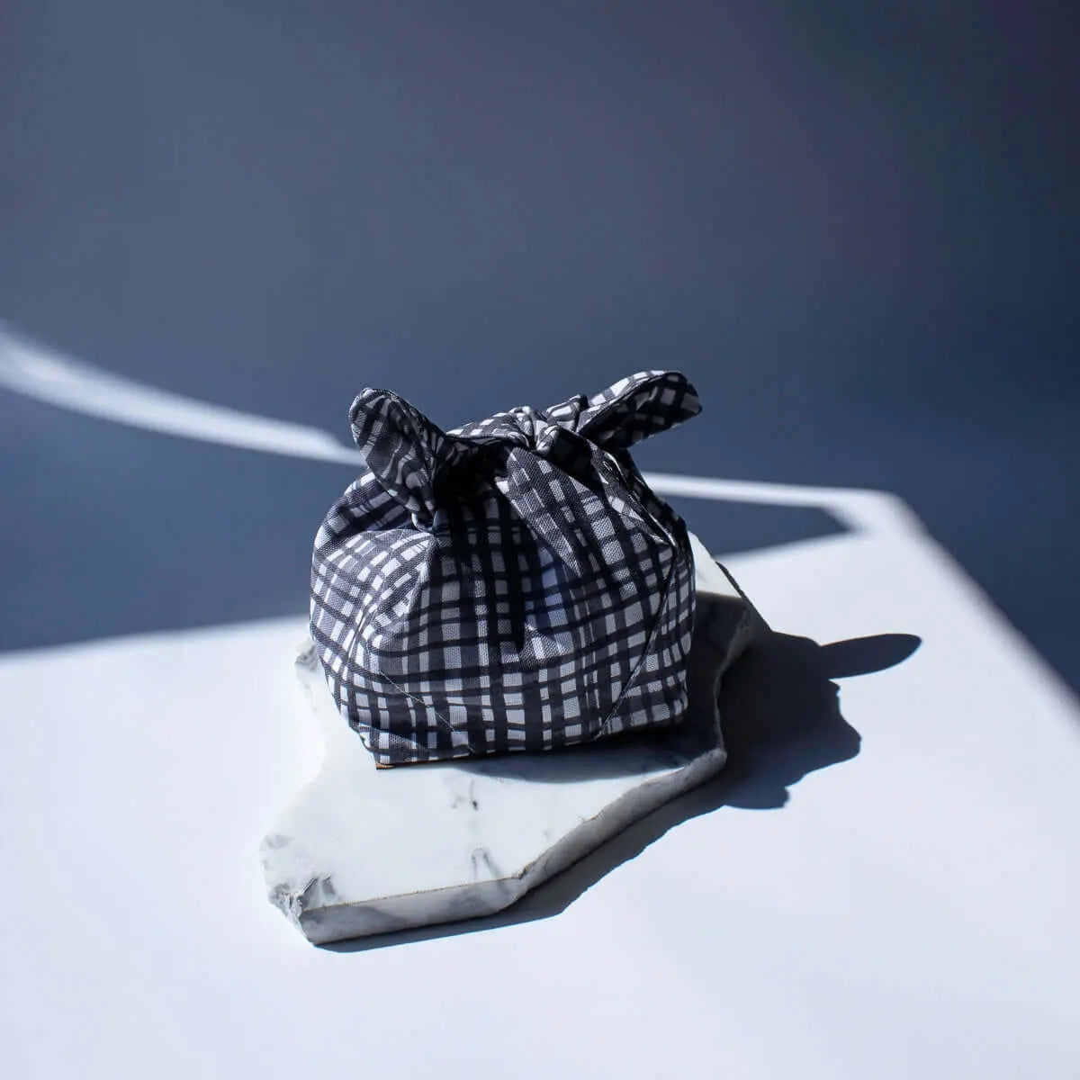 Cotton Bread Basket Checkered Grey Set