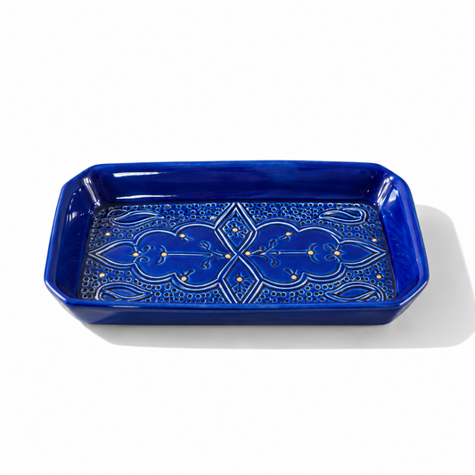 Rectangular Tray Impression Gold Ceramic