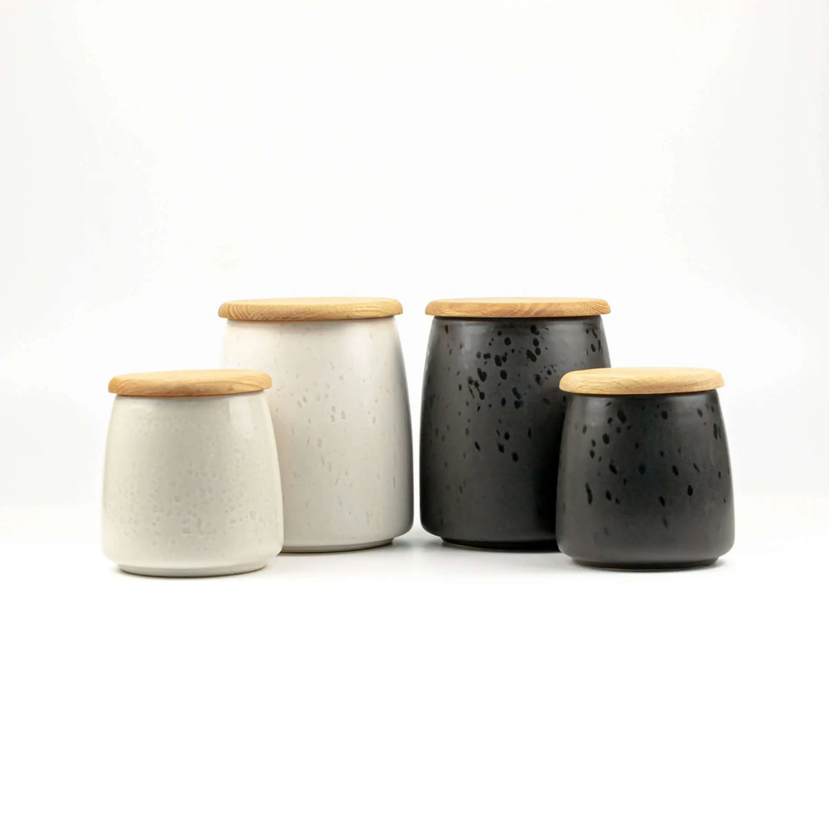 Jar With Lid Matt Cream Bitz Big - Pieces SA