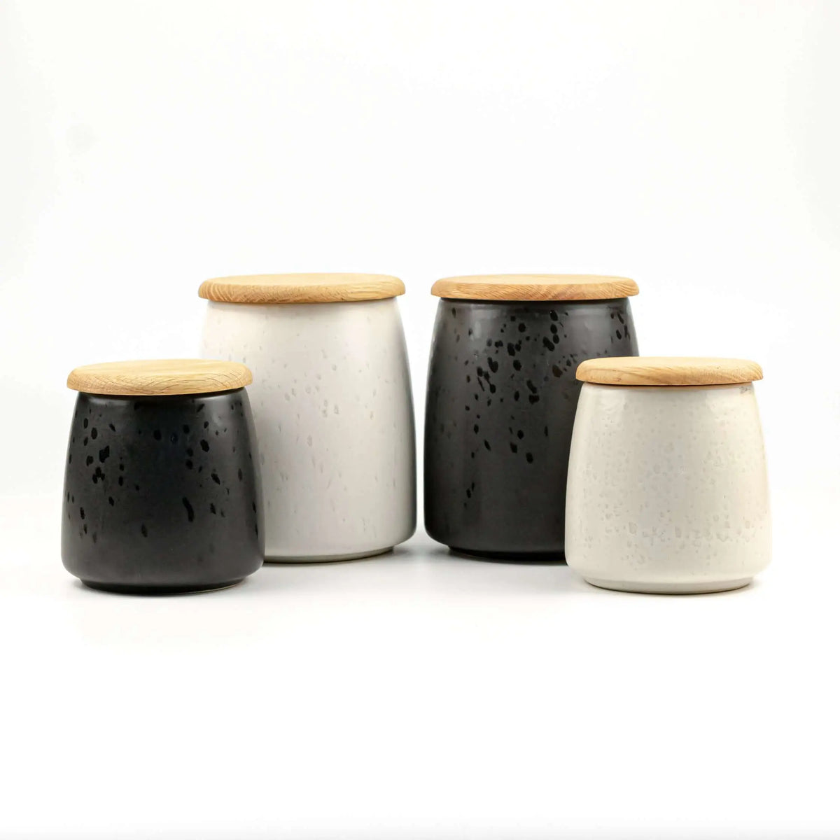 Jar With Lid Black Bitz Small - Pieces SA