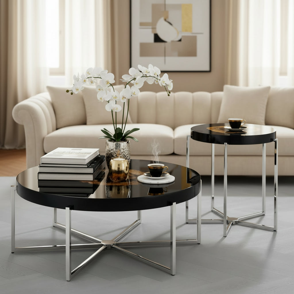 Side Table Pompidou Nickel Finish - Pieces SA