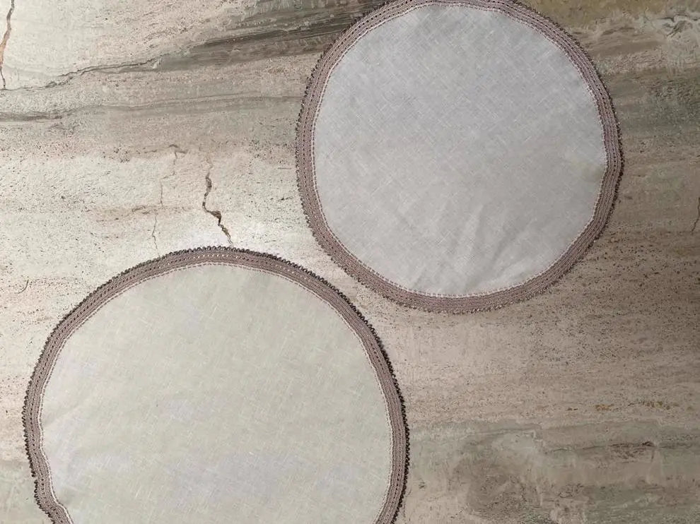 Crochet Tray Cloth Linen Round Small Tableware Pieces