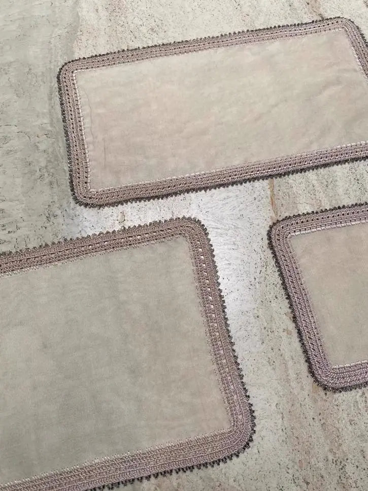 Crochet Tray Cloth Silk Rectangular Small Tableware Pieces