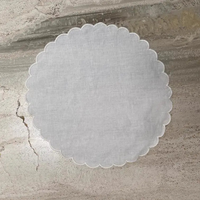 Linen Tray Cloth Round Large Tableware Pieces