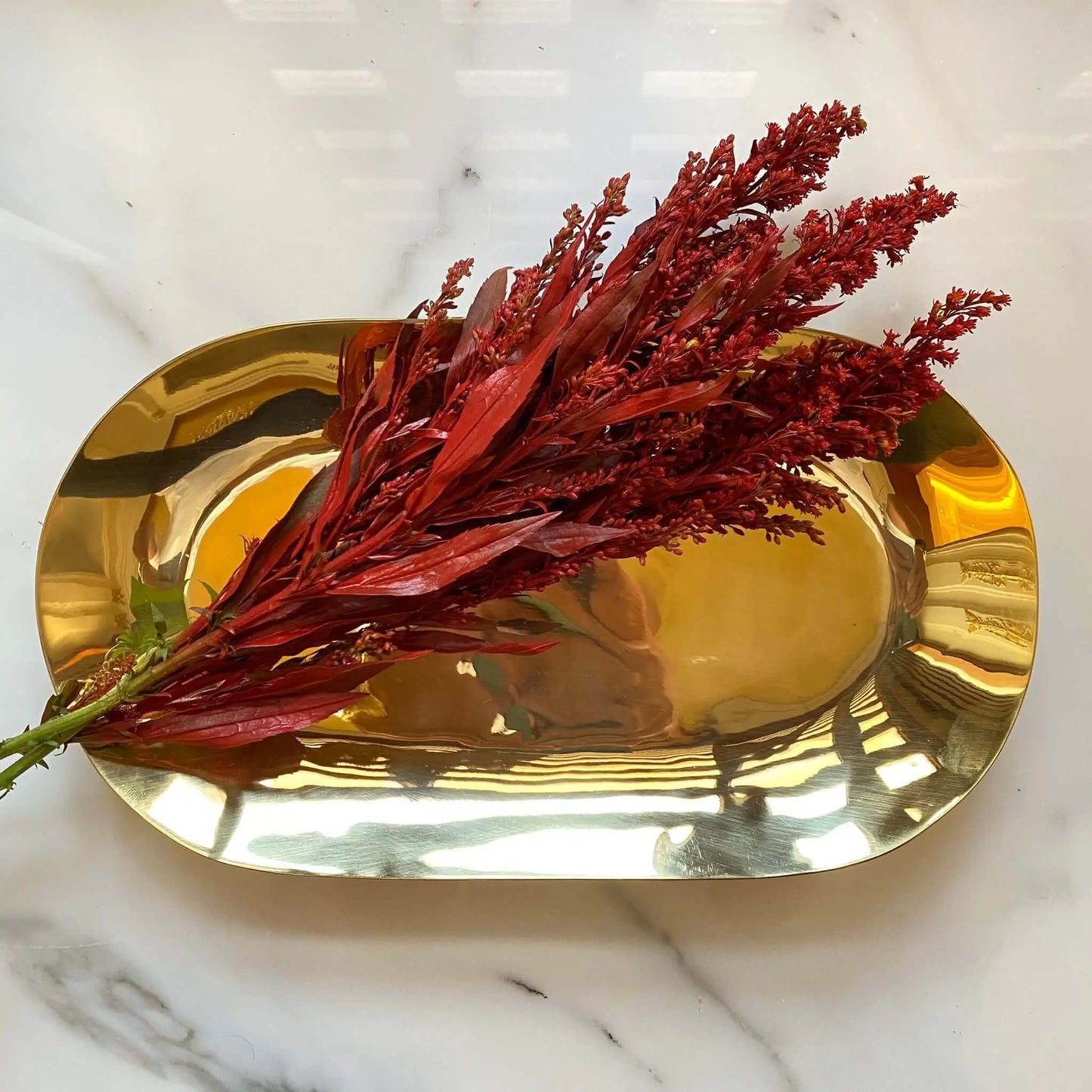 Platter Oval Gold Polished Kamil Corporation