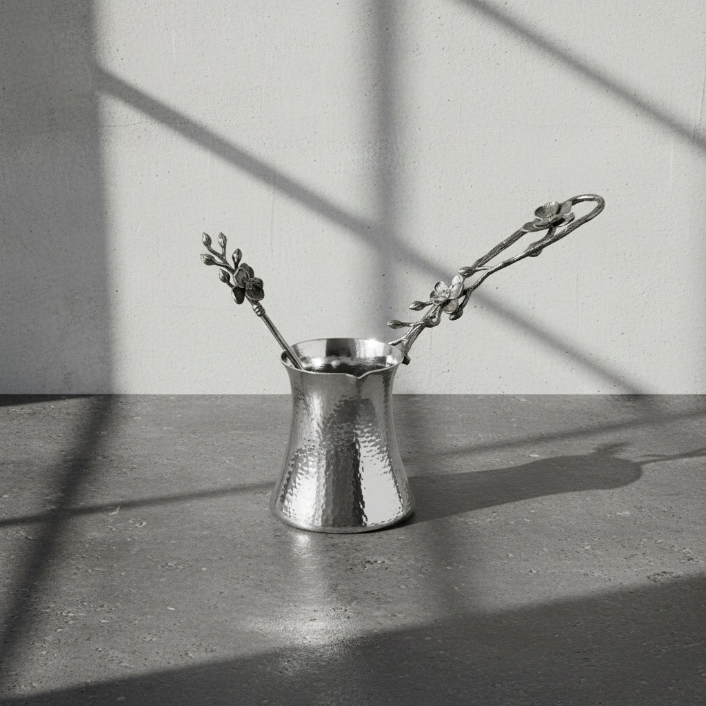 Black Orchid Coffee Pot with Spoon - Pieces SA