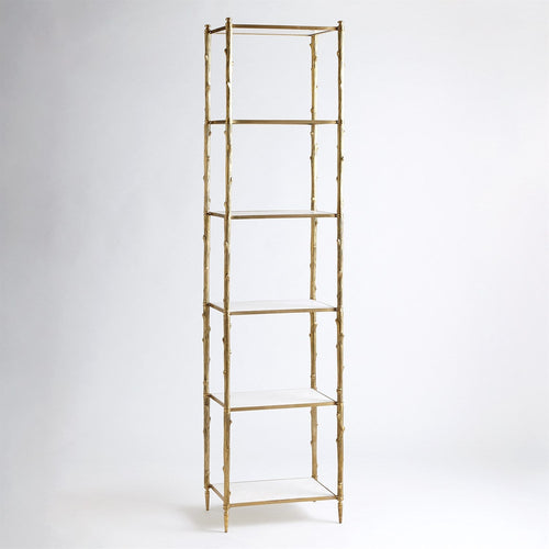 Arbor Etagere Brass and White Marble Furniture Pieces 