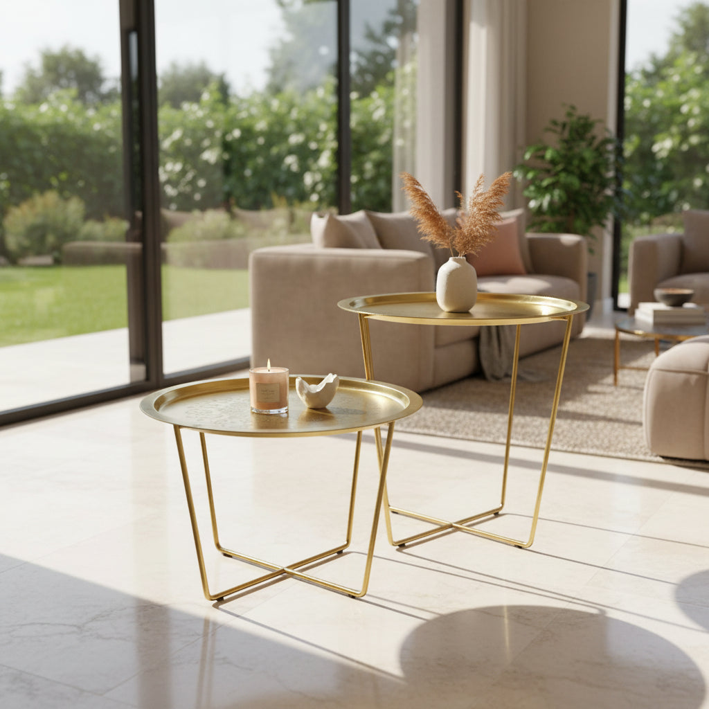 Side Table Matt Brass Big - Pieces SA