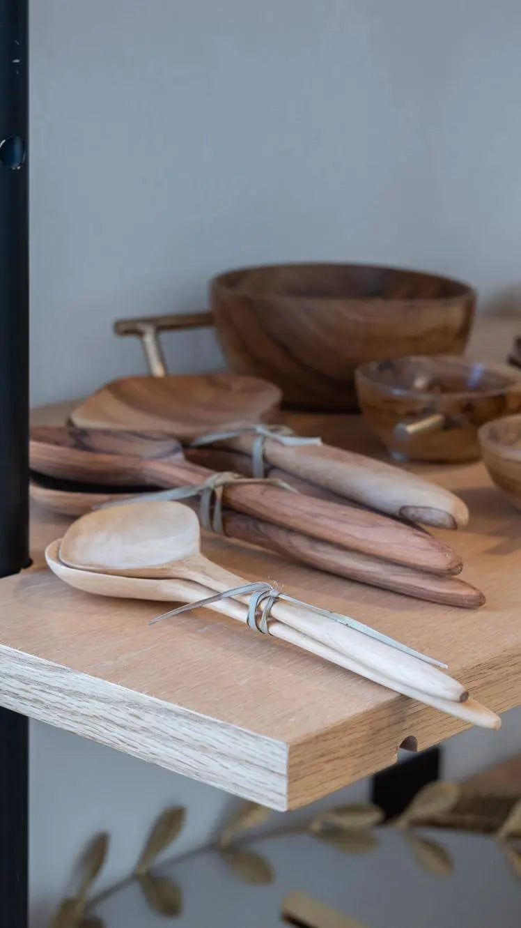Salad Spoons Olive Wood Small - Pieces SA