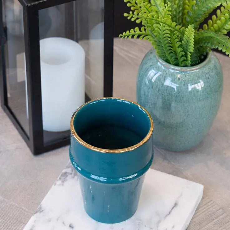 Beldi Cup Azza Plain Green Gold Ceramic - Pieces SA