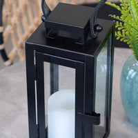 Load image into Gallery viewer, Lantern Black Metal With Leather Strap

