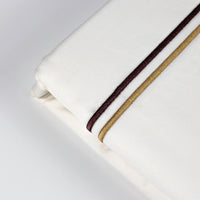 Load image into Gallery viewer, Kassatex Chocolate Lined White Twin Duvet Cover
