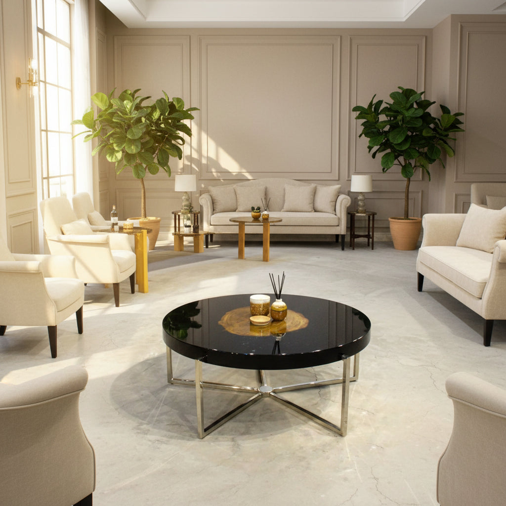 Coffee Table Pompidou Nickel Finish Eichholtz