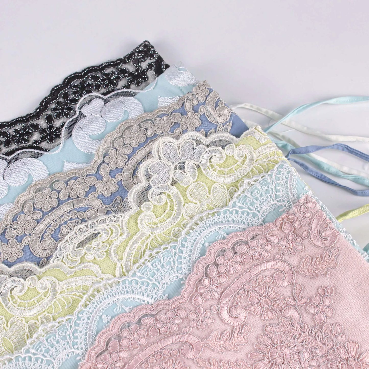 Soft Tissue Cover Blue with Silver Lace Pieces Line