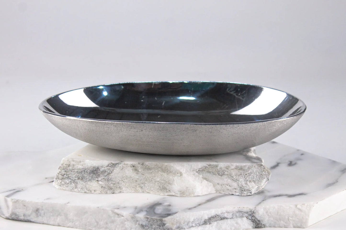 Bowl Shivling Shiny Silver Small Devi