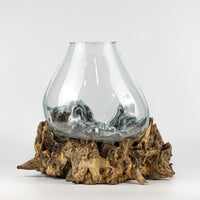 Load image into Gallery viewer, Glass with Driftwood Rounded Base

