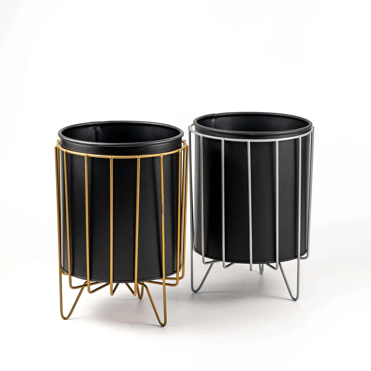 Iron Planter & Stand Gold Kamil Corporation