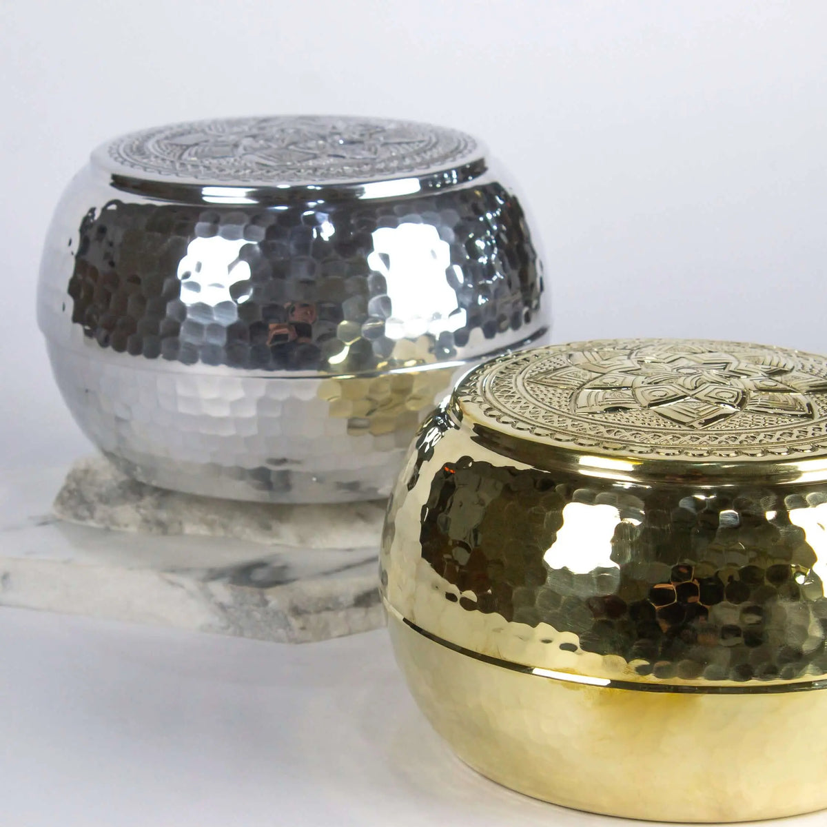 Gold Brass Box with Engraved Top - Pieces SA