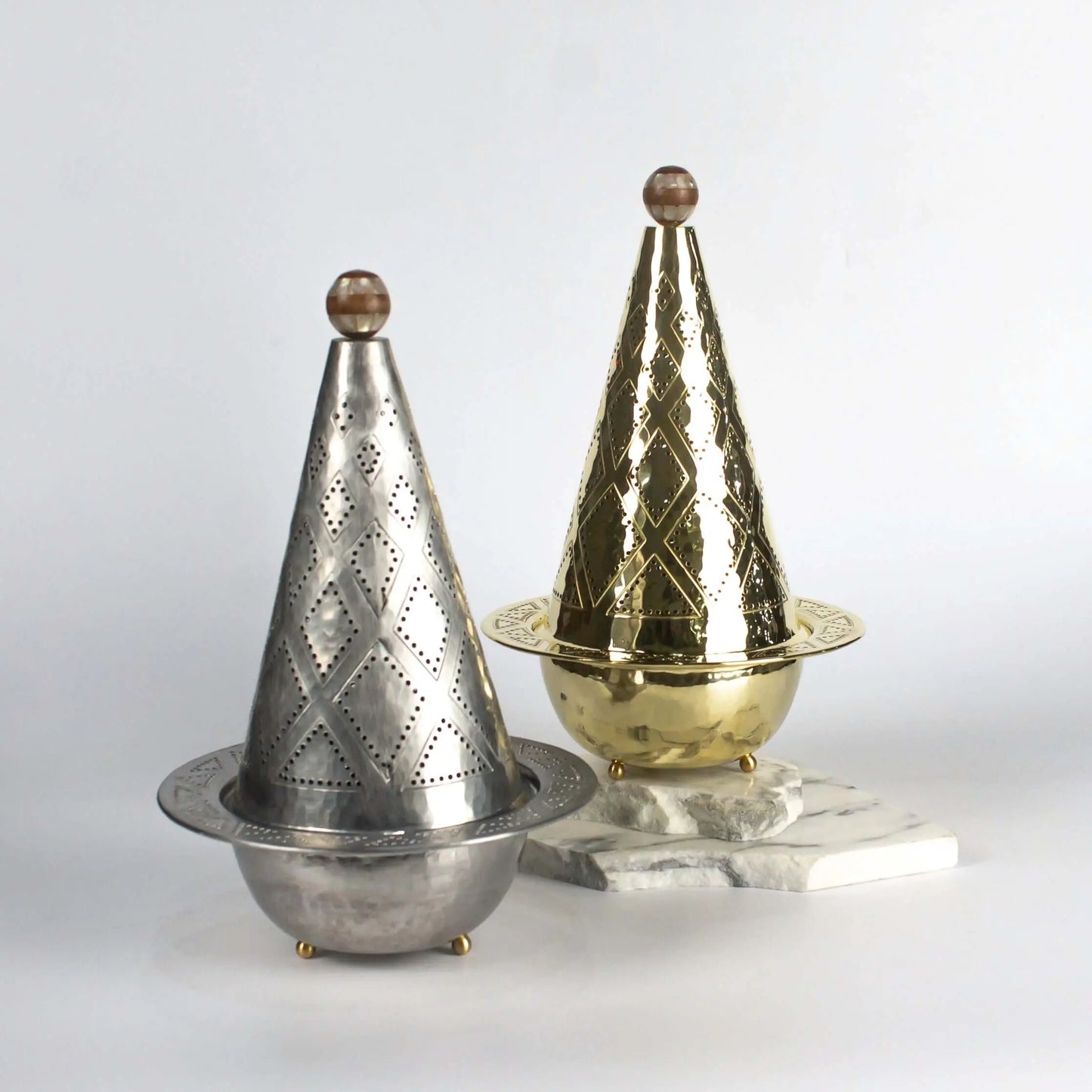 Gold Brass Long Mubkhar Maher Hassoun