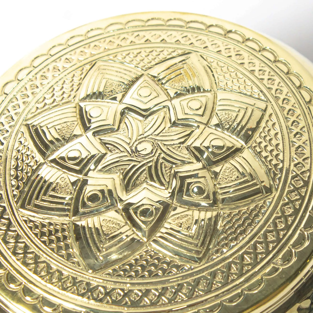 Gold Brass Box with Engraved Top - Pieces SA