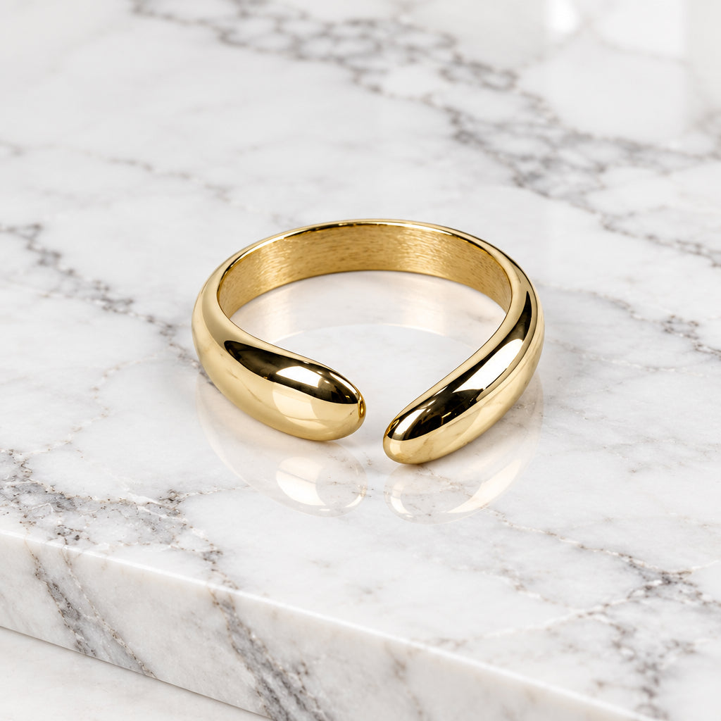 Napkin Ring Classic Band Shiny Brass Devi