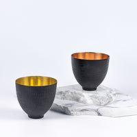 Load image into Gallery viewer, Candle Bowl Brass Black Small
