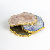 Load image into Gallery viewer, Agate Slab Uneven Green With Gold Plating
