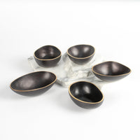 Load image into Gallery viewer, Set of Bowls Organic Shapes Black Gold
