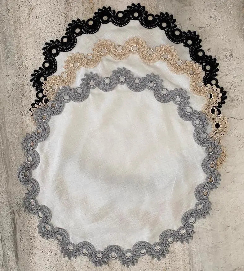 Elizabeth Placemat Black Lace Tableware Pieces