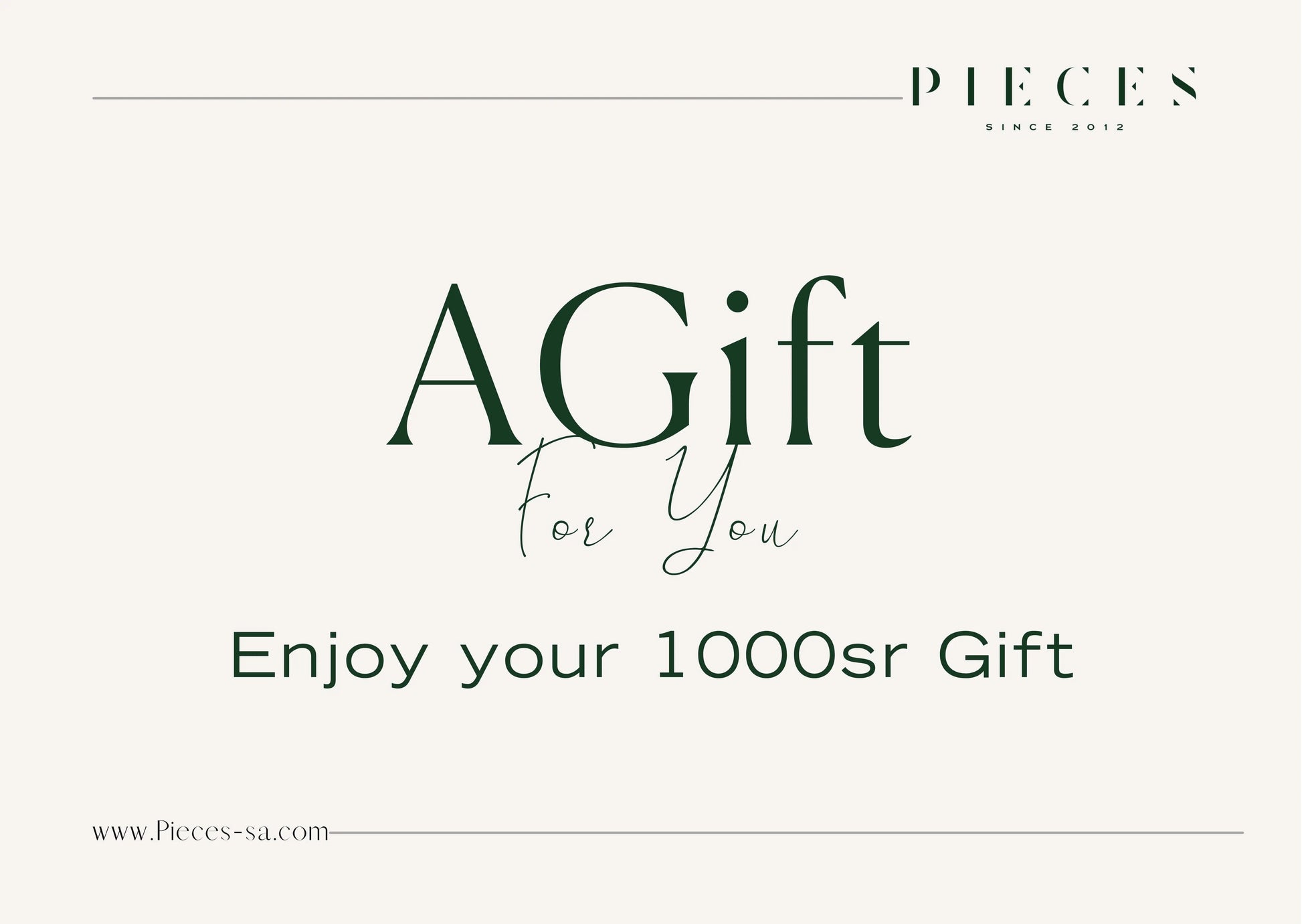 Pieces Gift Card - Pieces SA