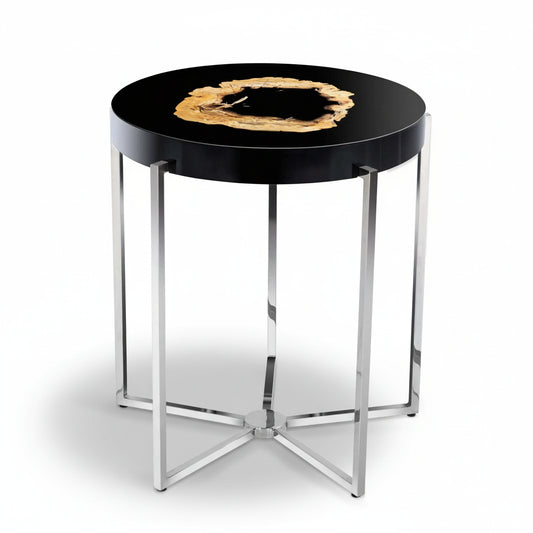 طاولة جانبية بومبيدو بلمسة نهائية من النيكل